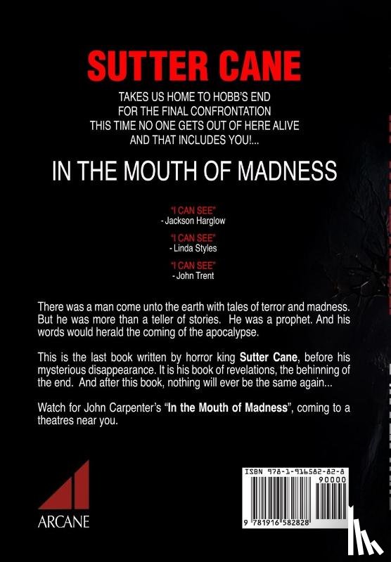 Cane, Sutter - In The Mouth of Madness