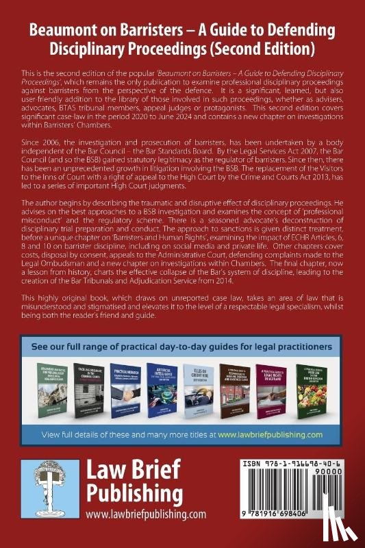 Beaumont, Marc - Beaumont on Barristers - A Guide to Defending Disciplinary Proceedings (Second Edition)