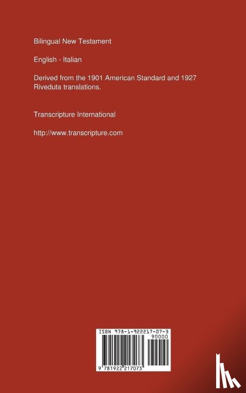 Transcripture International - Bilingual New Testament, English - Italian