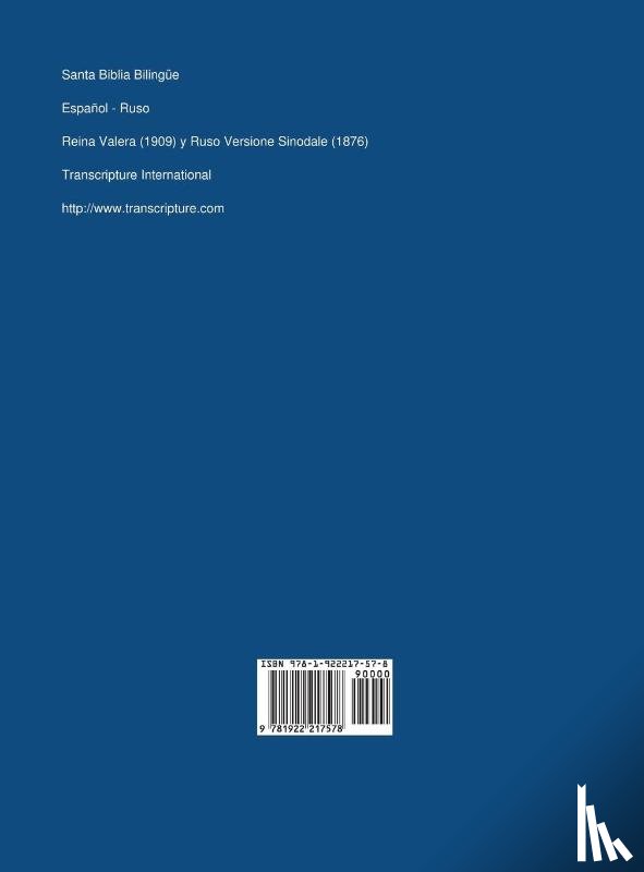 Transcripture International - Santa Biblia Bilingue, Espanol - Ruso
