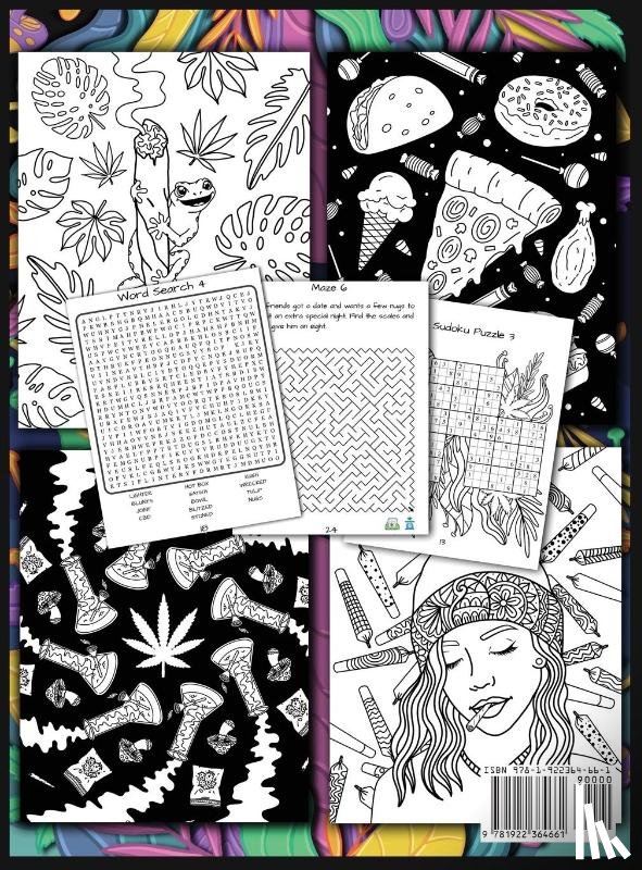 Byron, Susan - Stoner Activity Book - Psychedelic Colouring Pages, Word Searches, Trippy Mazes & More For Stress Relief & Relaxation