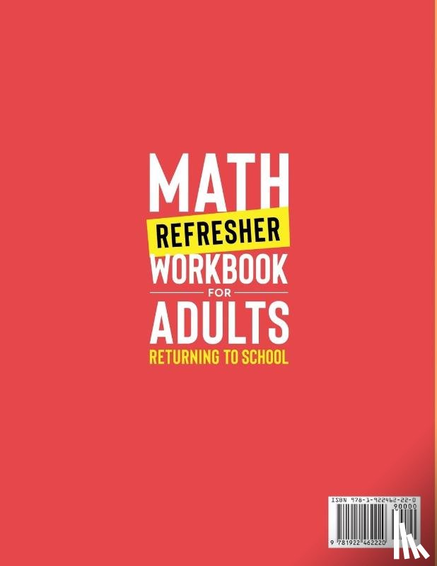 Mendoshek, Hadden - Math Refresher Workbook for Adults Returning to School