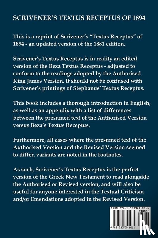 Beza - Scrivener's Textus Receptus of 1894