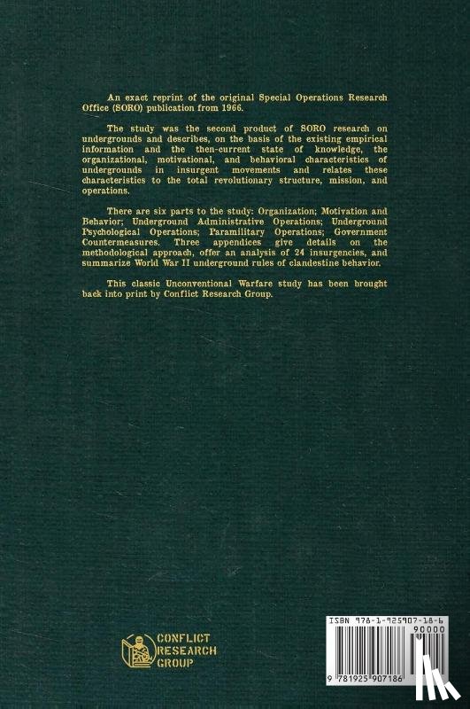Research Office, Special Operations - Human Factors Considerations of Undergrounds in Insurgencies