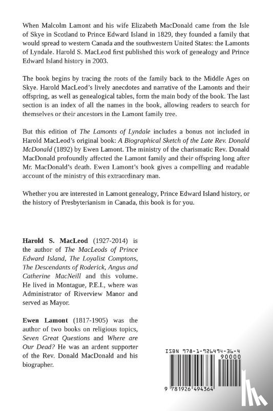 MacLeod, Harold S - The Lamonts of Lyndale