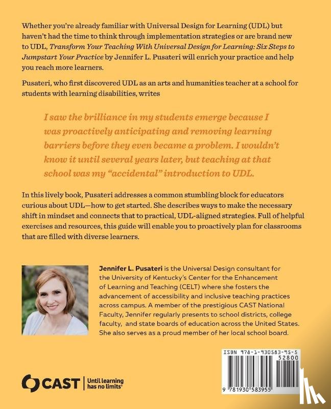 Pusateri, Jennifer L - Transform Your Teaching with Universal Design for Learning