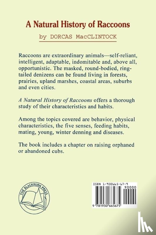 MacClintock, Dorcas - A Natural History of Raccoons
