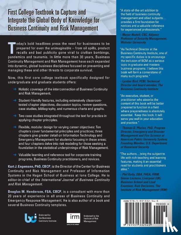 Engemann, Kurt J., Henderson, Douglas M. - Business Continuity and Risk Management
