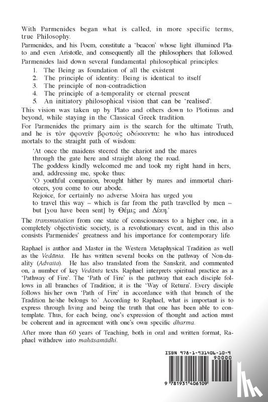 Parmenides - On the Order of Nature