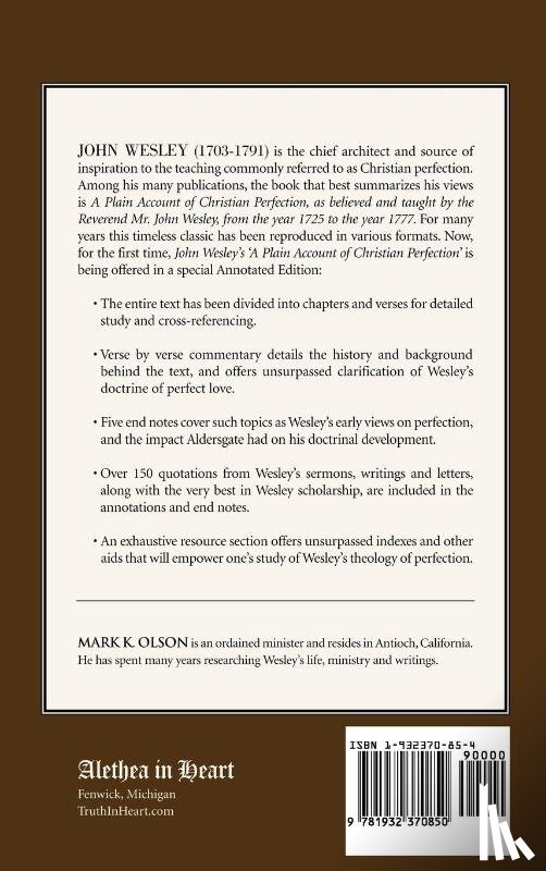 Wesley, John - John Wesley's 'A Plain Account of Christian Perfection.' The Annotated Edition.