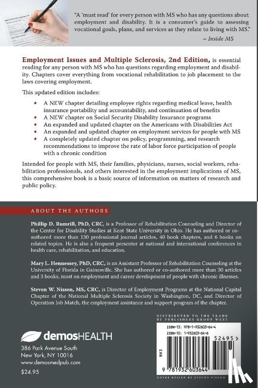 Phillip Rumrill, Steven Nissen, Mary Hennessey - Employment Issues and Multiple Sclerosis