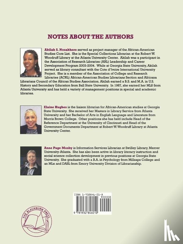 Nosakhere, Akilah Shukura - African-American Studies Core List of Resources