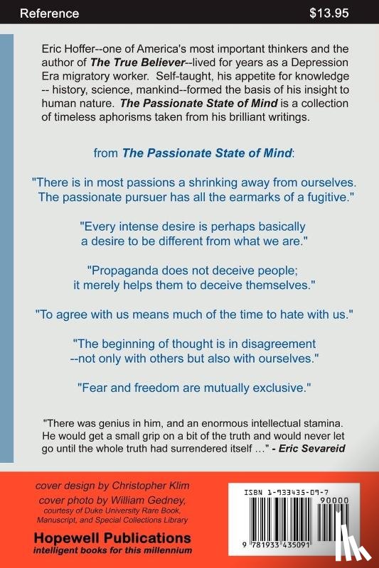 Hoffer, Eric - The Passionate State of Mind