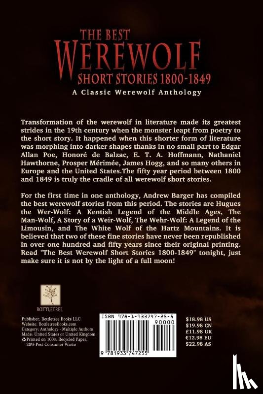 Crowe, Catherine, Marryat, Frederick - The Best Werewolf Short Stories 1800-1849