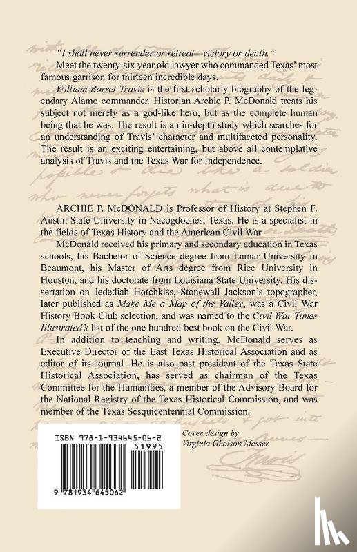 McDonald, Archie P - William Barrett Travis