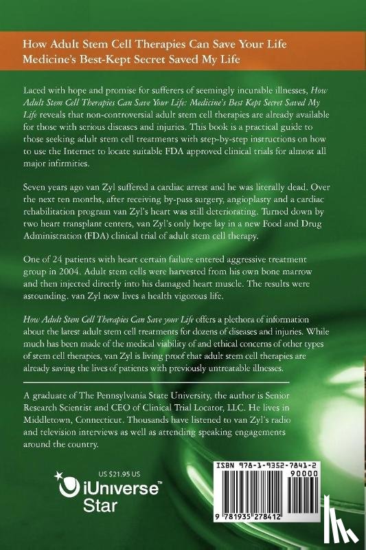 Van Zyl, Bernard - How Adult Stem Cell Therapies Can Save Your Life