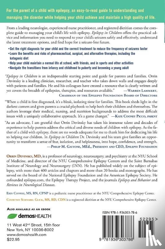 Devinsky, Orrin, Conway, Erin, Glick, Courtney Schnabel - Epilepsy in Children