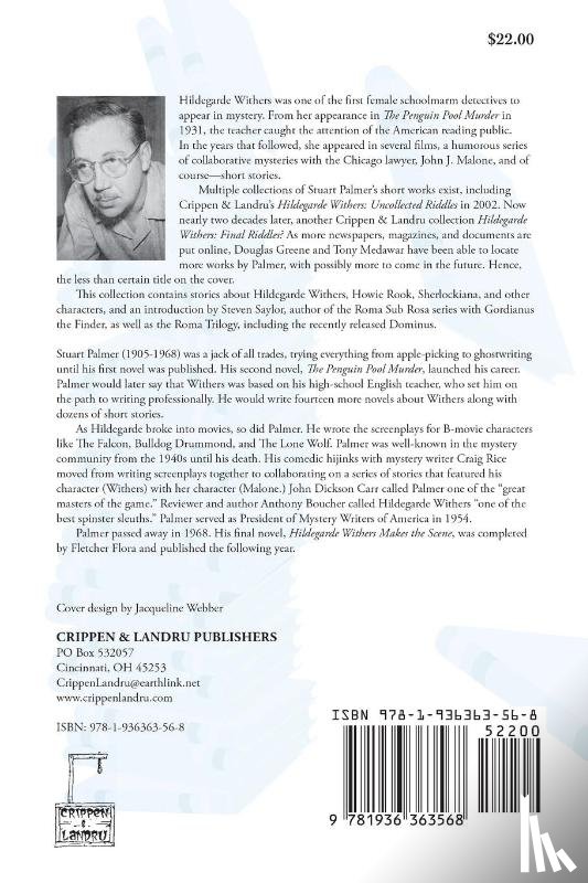 Palmer, Stuart - Hildegarde Withers