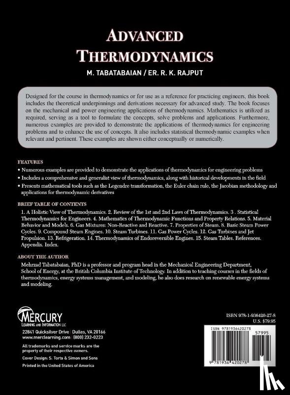 Tabatabaian, Mehrzad, Rajput, R. K. - Advanced Thermodynamics