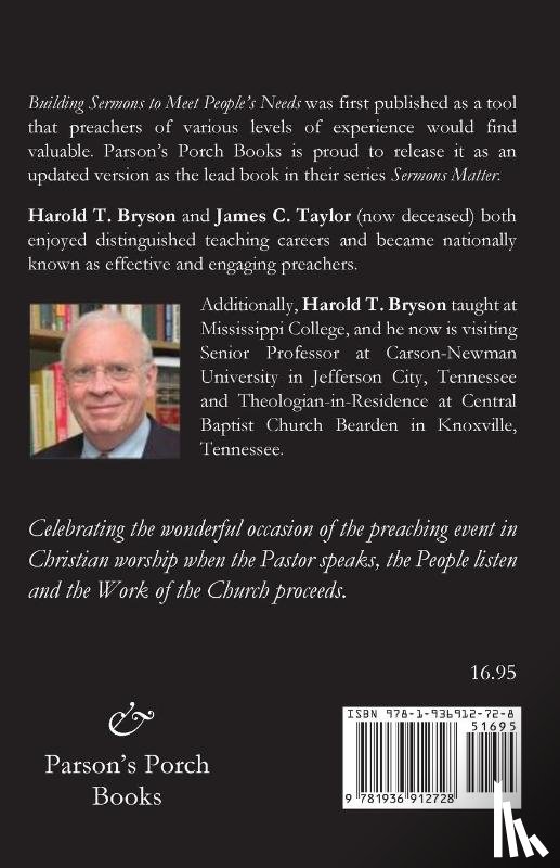 Bryson, Harold T, Taylor, James C - Building Sermons to Meet People's Needs