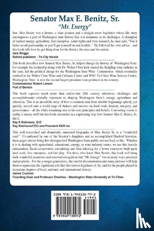 Wagner Benitz, Eileen M, Gerber Ph D, Michelle - Senator Max E. Benitz, Sr.