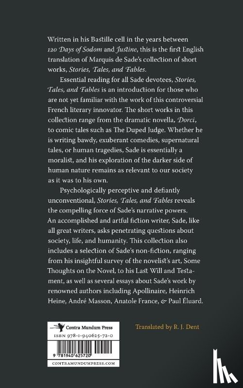 De Sade, Marquis, Apollinaire, Guillaume - Stories, Tales, & Fables