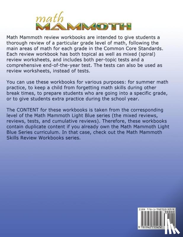 Miller, Maria - Math Mammoth Grade 6 Review Workbook