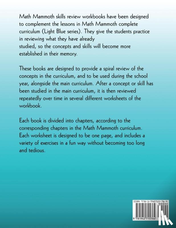 Miller, Taina M - Math Mammoth Grade 7 Skills Review Workbook