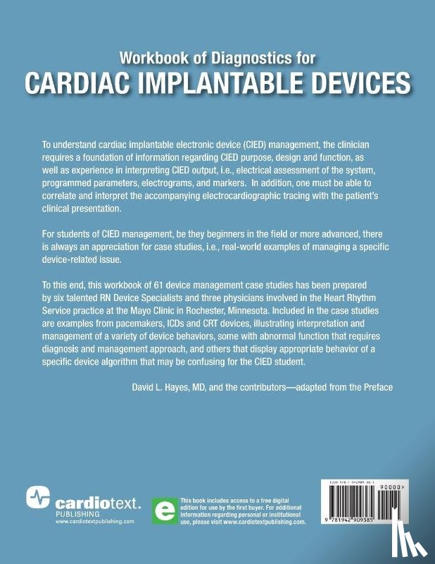 Hayes, David L., Ryan, James D., Mulpuru, Siva K., Webster, Tracy L. - Workbook of Diagnostics for Cardiac Implantable Devices