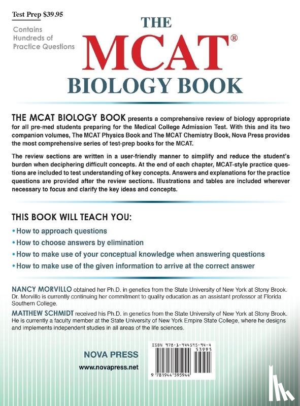 Morvillo, Nancy, Schmidt, Matthew - The MCAT Biology Book