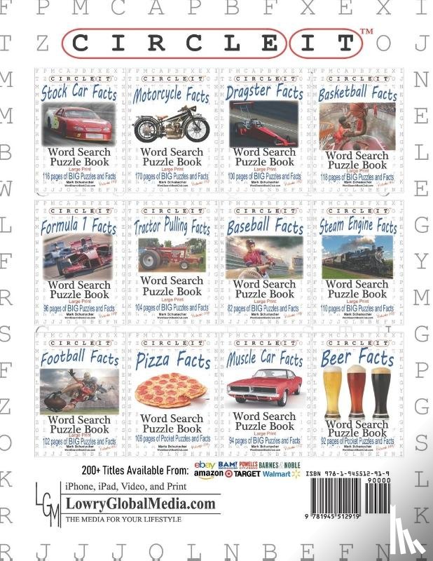 Lowry Global Media LLC, Schumacher, Mark - Circle It, Formula 1 / Formula One / F1 Facts, Word Search, Puzzle Book