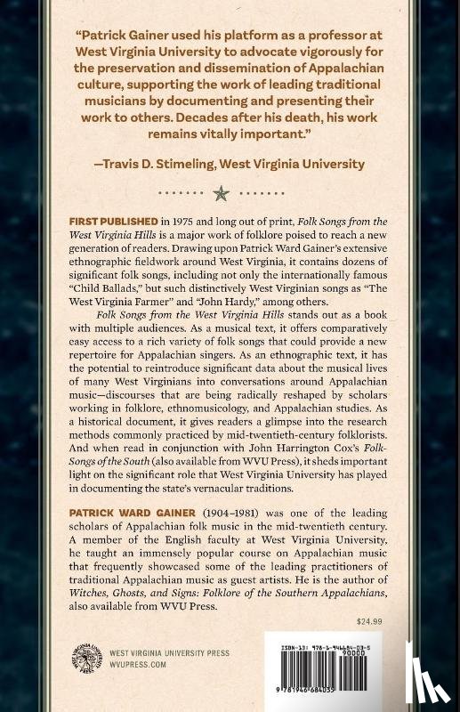 Gainer, Patrick W. - Folk Songs from the West Virginia Hills