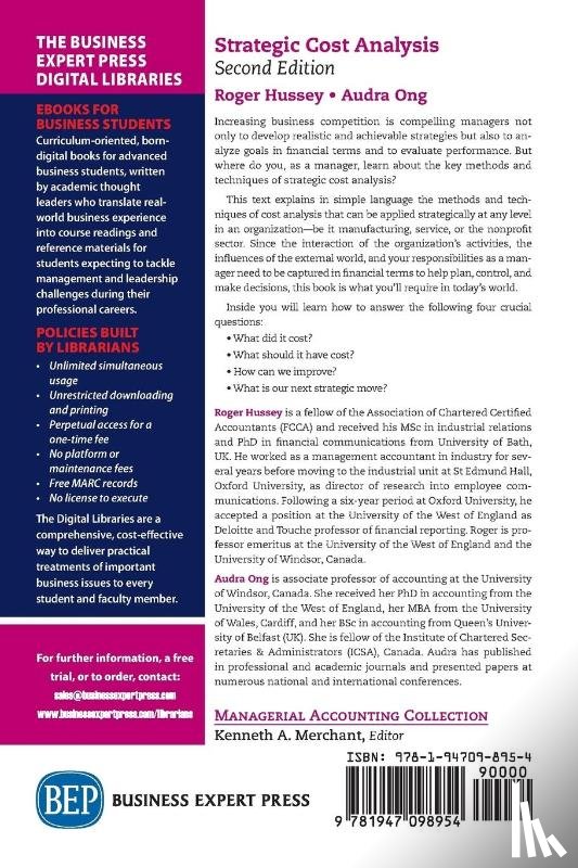 Hussey, Roger, Ong, Audra - Strategic Cost Analysis