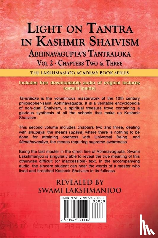 Lakshmanjoo, Swami - Light on Tantra in Kashmir Shaivism - Volume 2