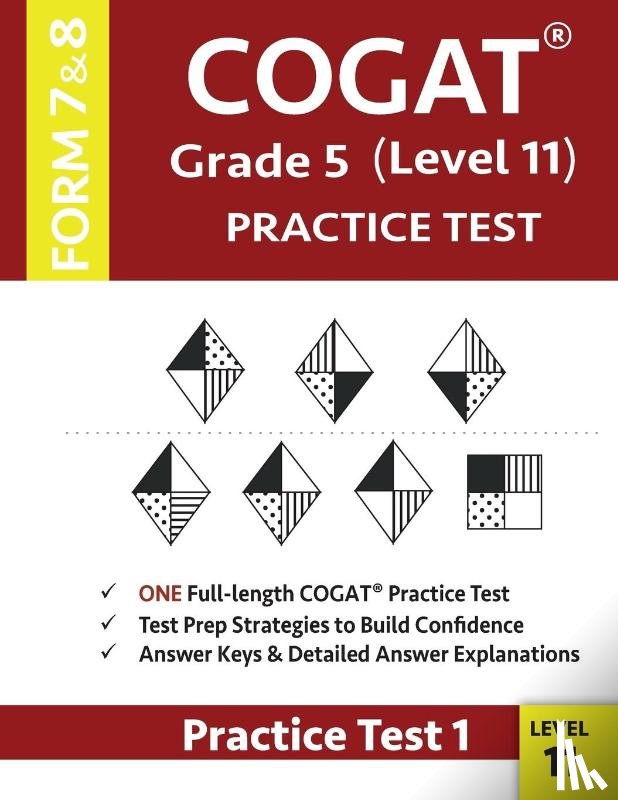 Gifted & Talented Cogat Test Prep Team, Origins Publications - COGAT Grade 5 Level 11 Practice Test Form 7 And 8