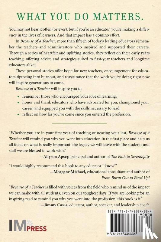 Couros, George - Because of a Teacher