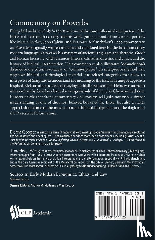 Melanchthon, Philip - Commentary on Proverbs