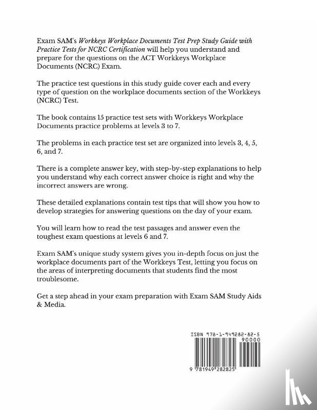 Exam Sam - Workkeys Workplace Documents Test Prep Study Guide with Practice Tests for NCRC Certification
