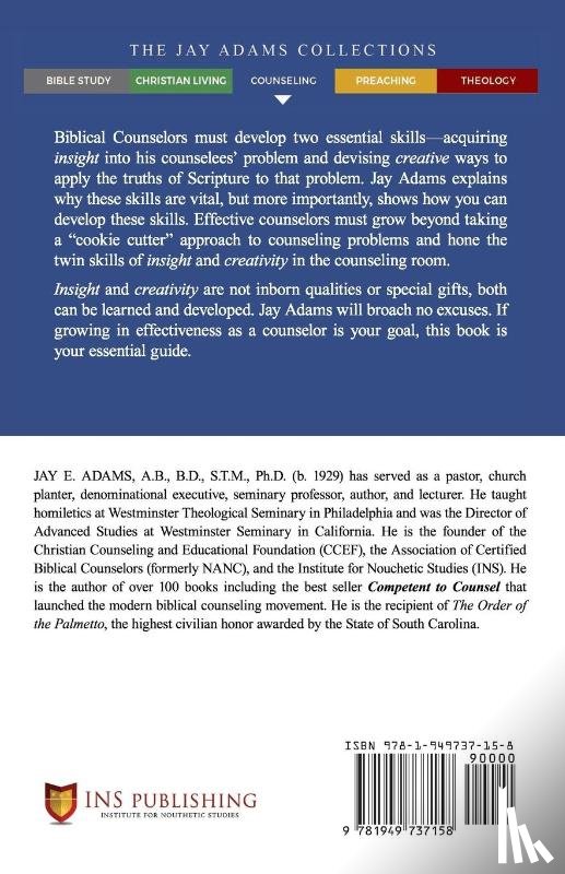 Adams, Jay E - Insight and Creativity in Biblical Counseling
