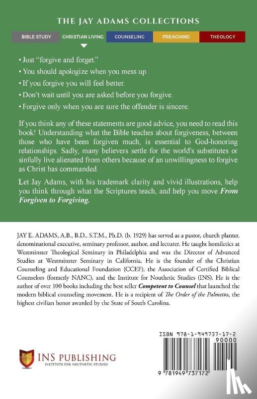 Adams, Jay E - From Forgiven to Forgiving