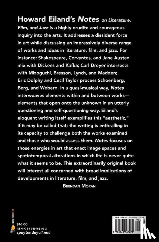 Eiland, Howard - Notes on Literature, Film, and Jazz