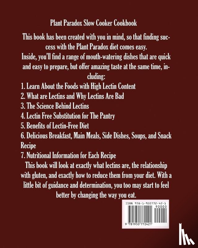 Williams, Laura - Plant Paradox Slow Cooker Cookbook