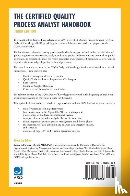  - The ASQ Certified Quality Process Analyst Handbook