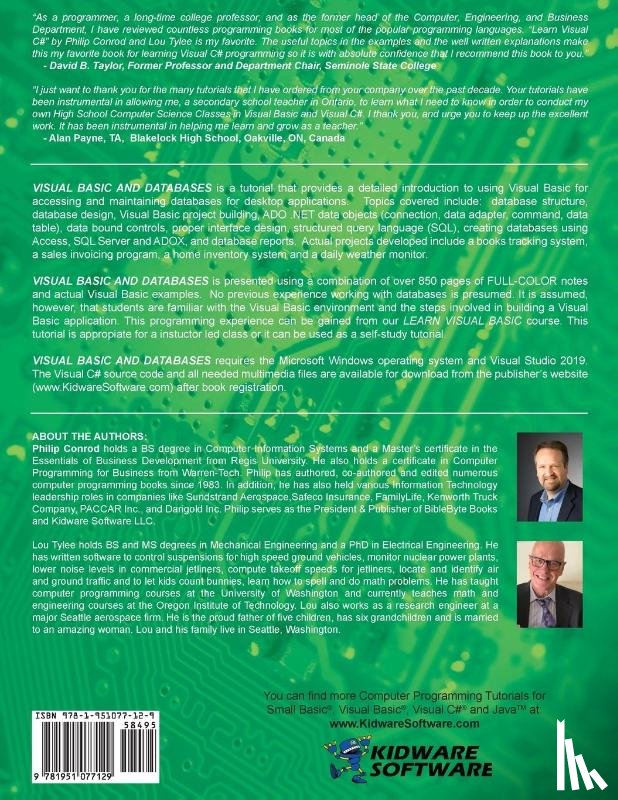 Conrod, Philip, Tylee, Lou - Visual Basic and Databases 2019 Edition
