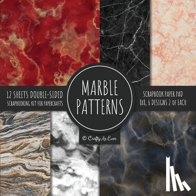 Crafty as Ever - Marble Patterns Scrapbook Paper Pad 8x8 Scrapbooking Kit for Papercrafts, Cardmaking, Printmaking, DIY Crafts, Stationary Designs, Borders, Backgrounds