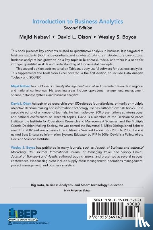 Nabavi, Majid, Olson, David L. - Introduction to Business Analytics