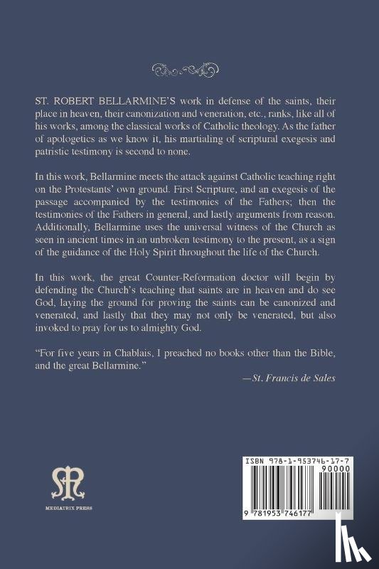 Bellarmine, St Robert - On the Canonization and Veneration of the Saints