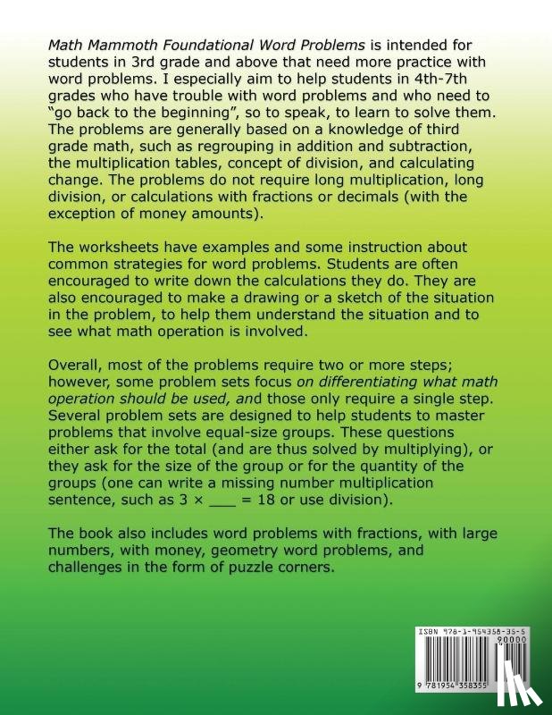 Miller, Maria - Math Mammoth Foundational Word Problems