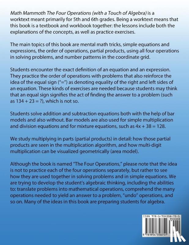 Miller, Maria - Math Mammoth The Four Operations (with a Touch of Algebra)