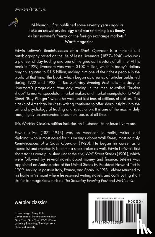 Lefevre, Edwin - Reminiscences of a Stock Operator (Warbler Classics)